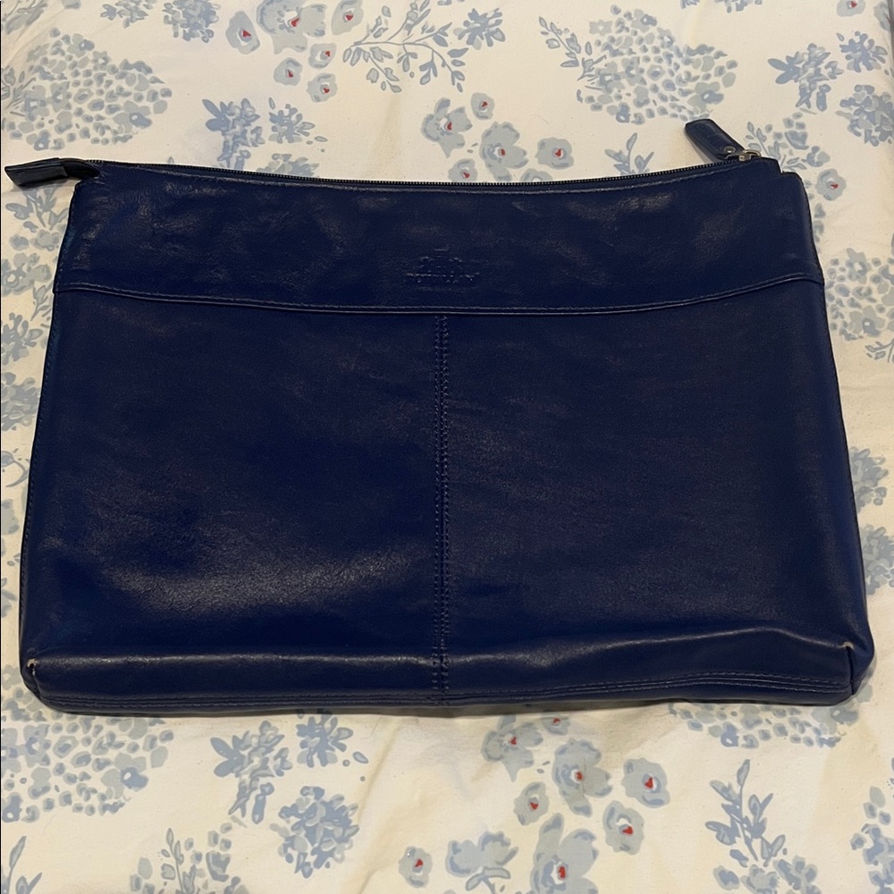 Elegant Navy Leather Clutch